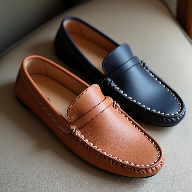 Comfortable and stylish driving moccasins in soft, flexible leather.